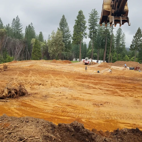 Large area site preparation for a building site
